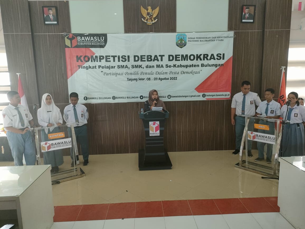 17 Sekolah Ikut Meriahkan Kompetisi Debat Demokrasi Tingkat Pelajar Se Kabupaten Bulungan