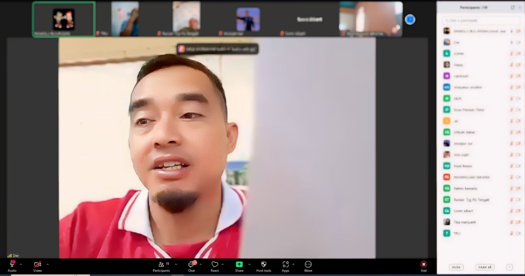 Ketua Bawaslu Bulungan, Dwi Suprapto saat memeberikan arahan kepada jajarannya via zoom meeting, Jumat (16/09) (foto: Humas Bawaslu Bulungan)