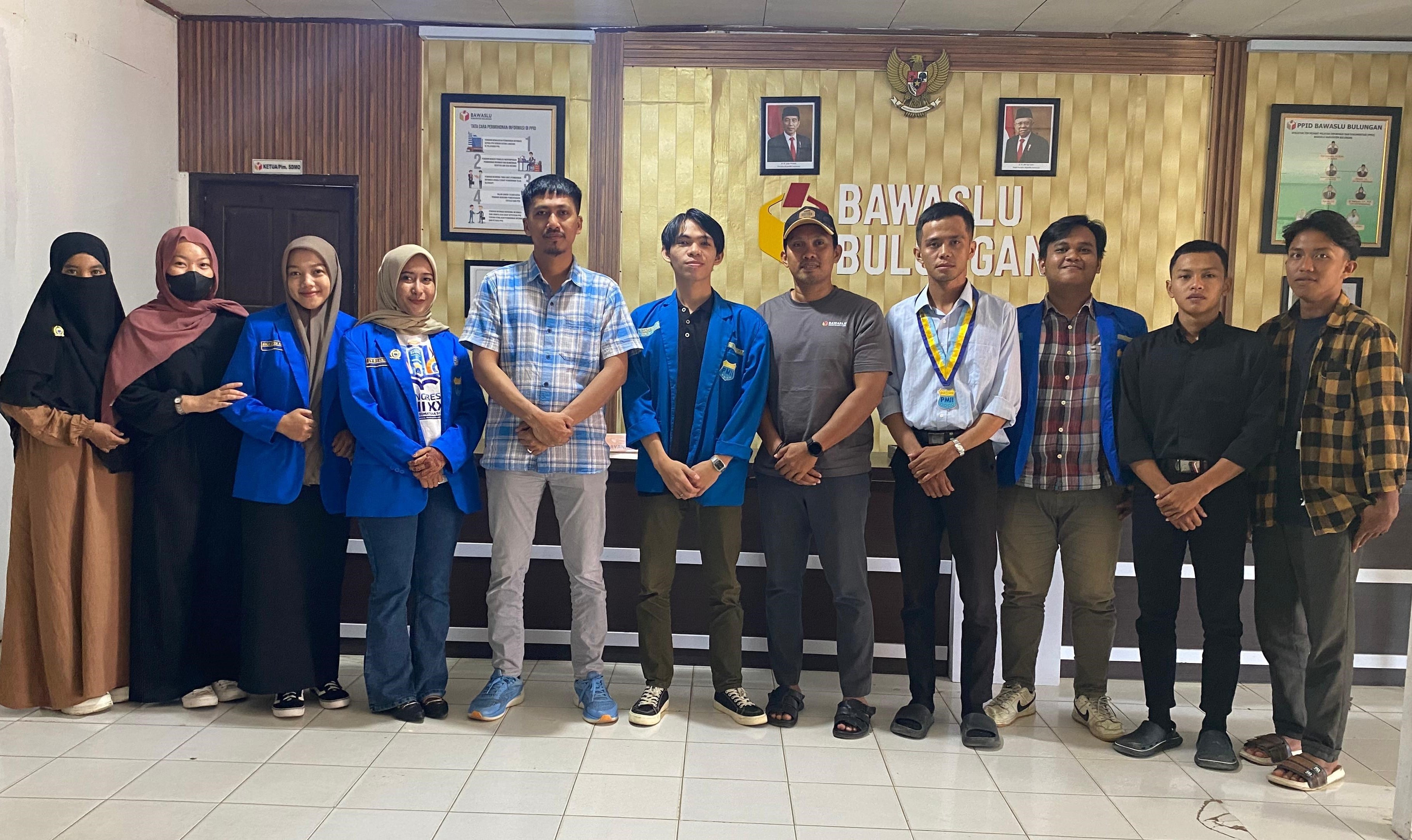 Poto bersama Kordiv HP2H Bawaslu Bulungan dengan PC PMII Bulungan