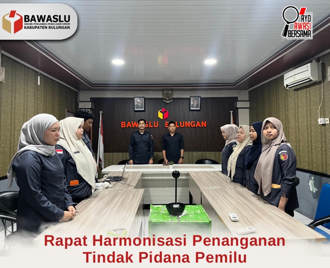 Bawaslu Bulungan Ikuti Rapat Harmonisasi Penanganan Tindak Pidana Pemilu Via Zoom