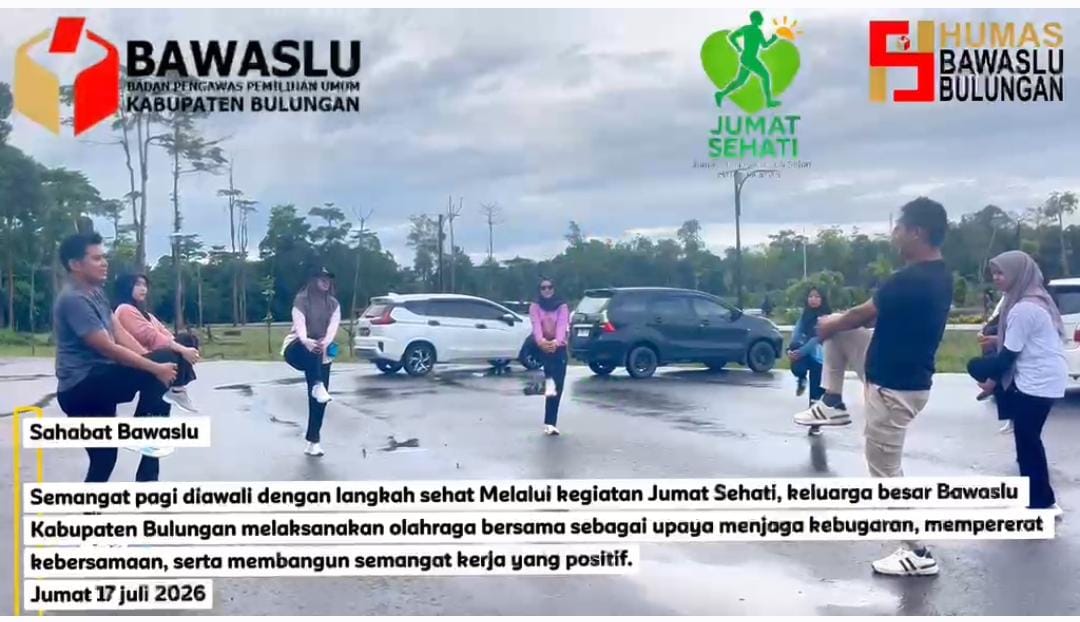 Jumat Sehati, Bawaslu Bulungan Perkuat Budaya Kerja Sehat dan Kebersamaan Pegawai