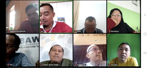 Poto: ipmpinan panwaslu kecamatan se-kabuapten bulungan saat mengikuti rapat via zoom metting