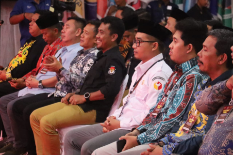 Foto: Ketua dan Anggota Bawaslu Bulungan saat menyaksikan proses debat publik pertama