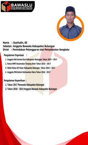 Ketua Dan Anggota Bawaslu Bulungan Priode 2018-2023