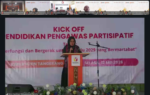 Loli Suhenti saat membuka kegiatan Kick off Program P2P Tahun 2026 secara daring, Selasa (12/05)