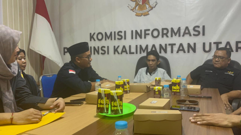 Dokumentasi saat Bawaslu Bulungan melakukan Konsolidasi Demokrasi ke Komisi Informasi Provinsi Kaltara pada Senin (18/05)