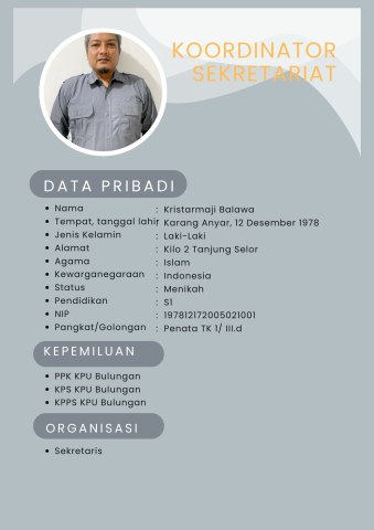 Kepala Sekretariat Bawaslu Kabupaten Bulungan