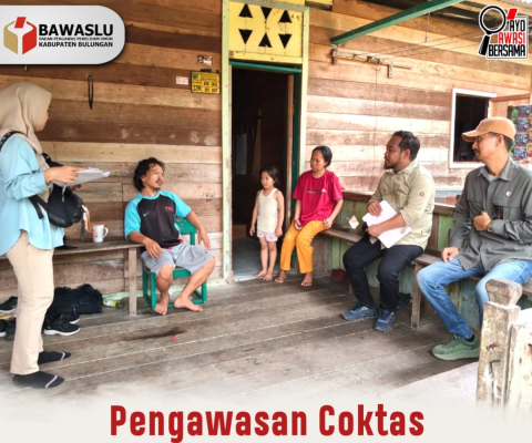 Bawaslu Bulungan Lakukan Pengawasan Langsung Coktas di Kecamatan Tanjung Selor