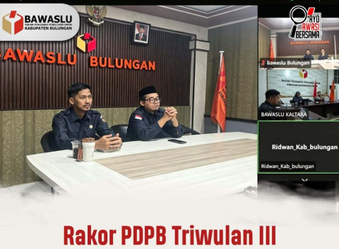 Bawaslu Bulungan Ikuti Rapat Koordinasi Pengawasan Data Pemilih Berkelanjutan Triwulan III