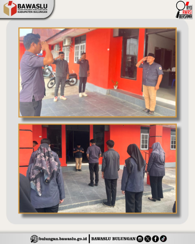 Suasana Apel Rutin setiap pagi Senin, betindak Kristarmaji Balawa menjadi Pembina apel.