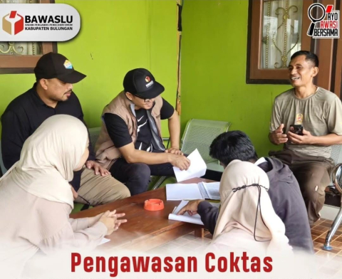 Bawaslu Bulungan Lakukan Pengawasan Langsung Coktas di Desa Jelarai Selor